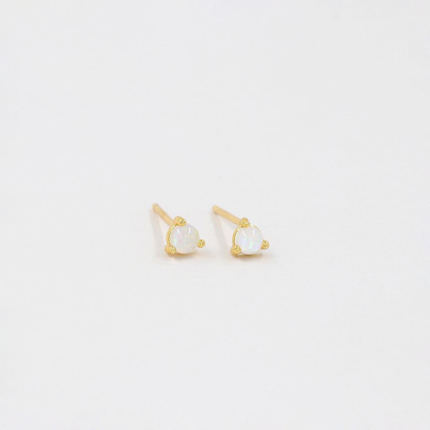 Serena - Stud Earrings - Sterling Silver and Synthetic Opal