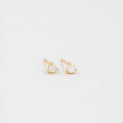 Serena - Stud Earrings - Sterling Silver and Synthetic Opal