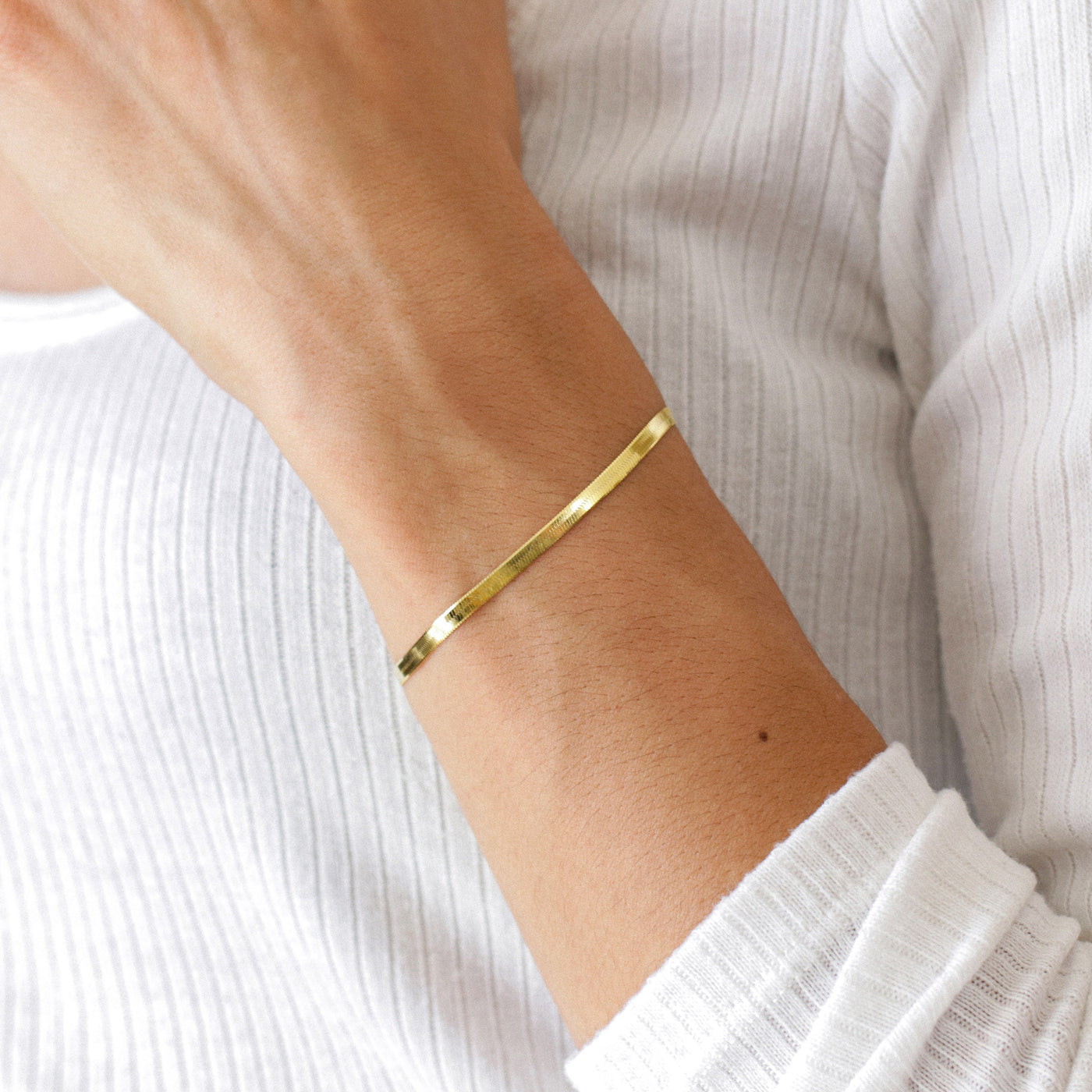 Bracelet Herringbone en Argent massif