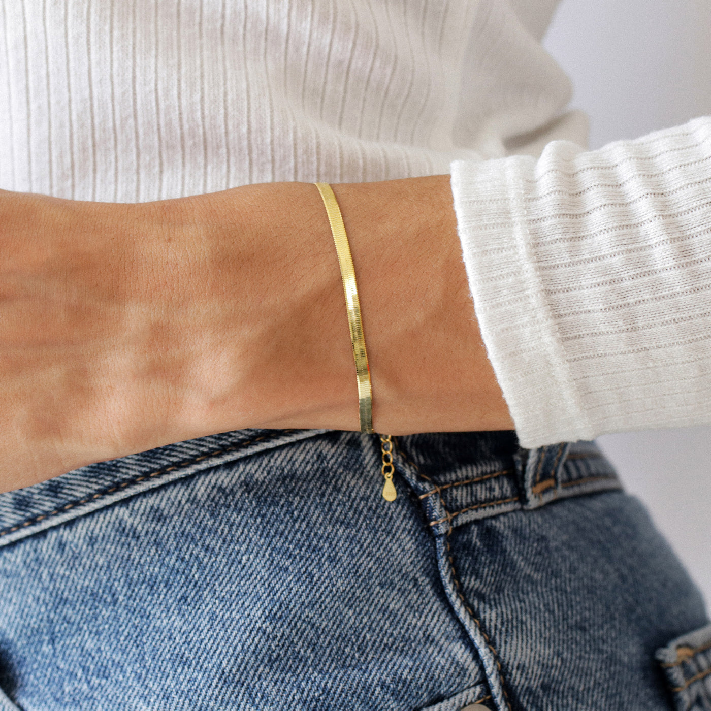 Bracelet Herringbone en Argent massif