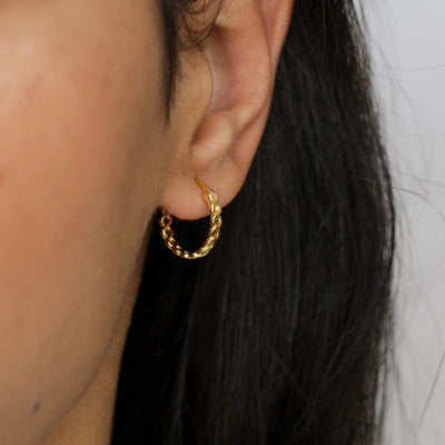 Celeste - Créoles Tressées en Argent Massif