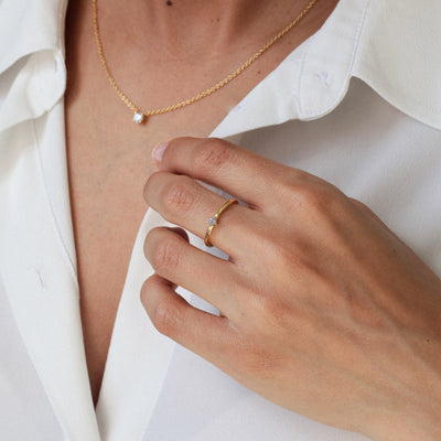 Bague 3mm en Argent Massif et Labradorite Naturelle