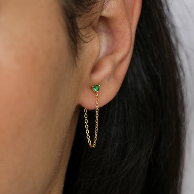 Sylvia - Pendant Chips - Sterling Silver and Synthetic Emerald