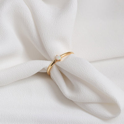 Bague 3mm en Argent Massif et Émeraude Synthétique