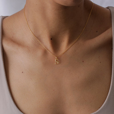 Collier Estelle avec Pendentif Lettre en Argent Massif