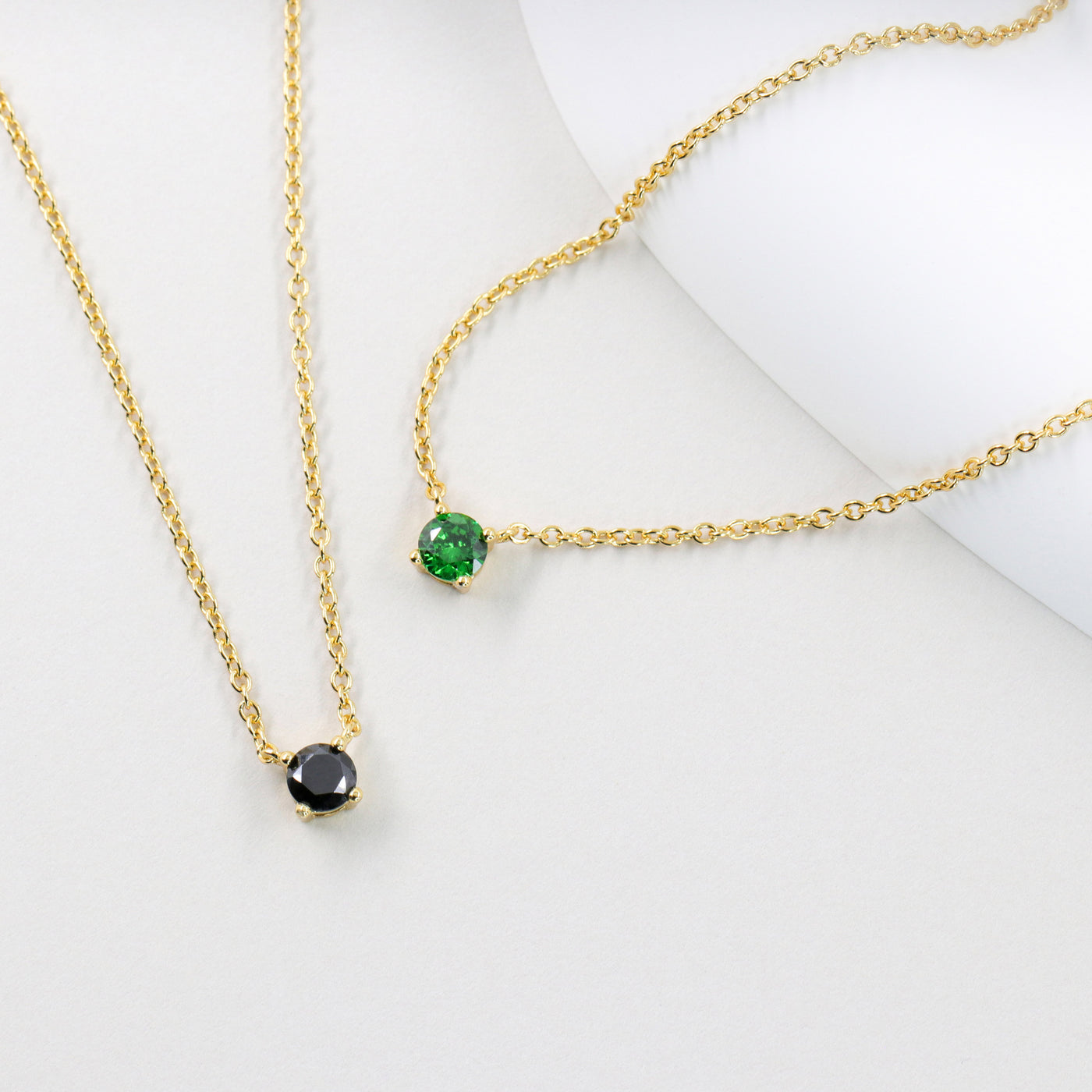 Lina Necklace – Synthetic Diamond Solitaire in Sterling Silver