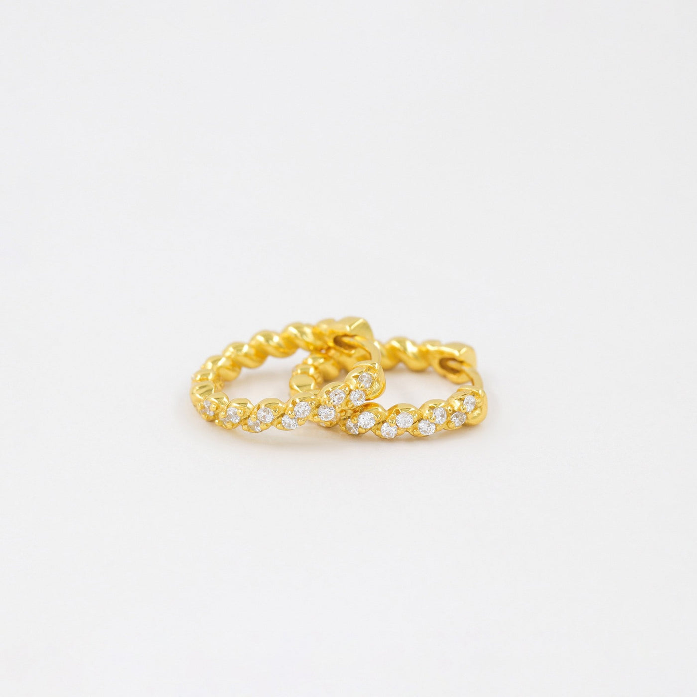 Amelia - Créoles Pavées en Argent Massif - Petite Vagabonde