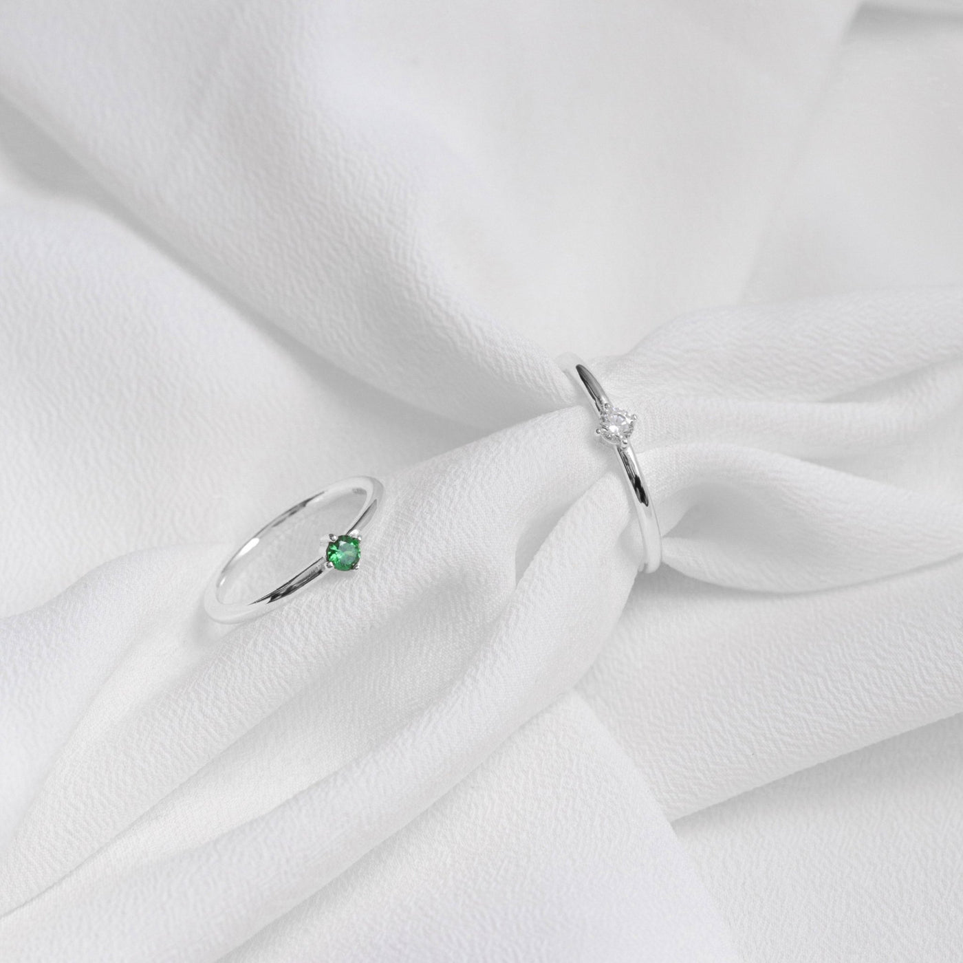 Bague 3mm en Argent Massif et Opale Synthétique - Petite Vagabonde