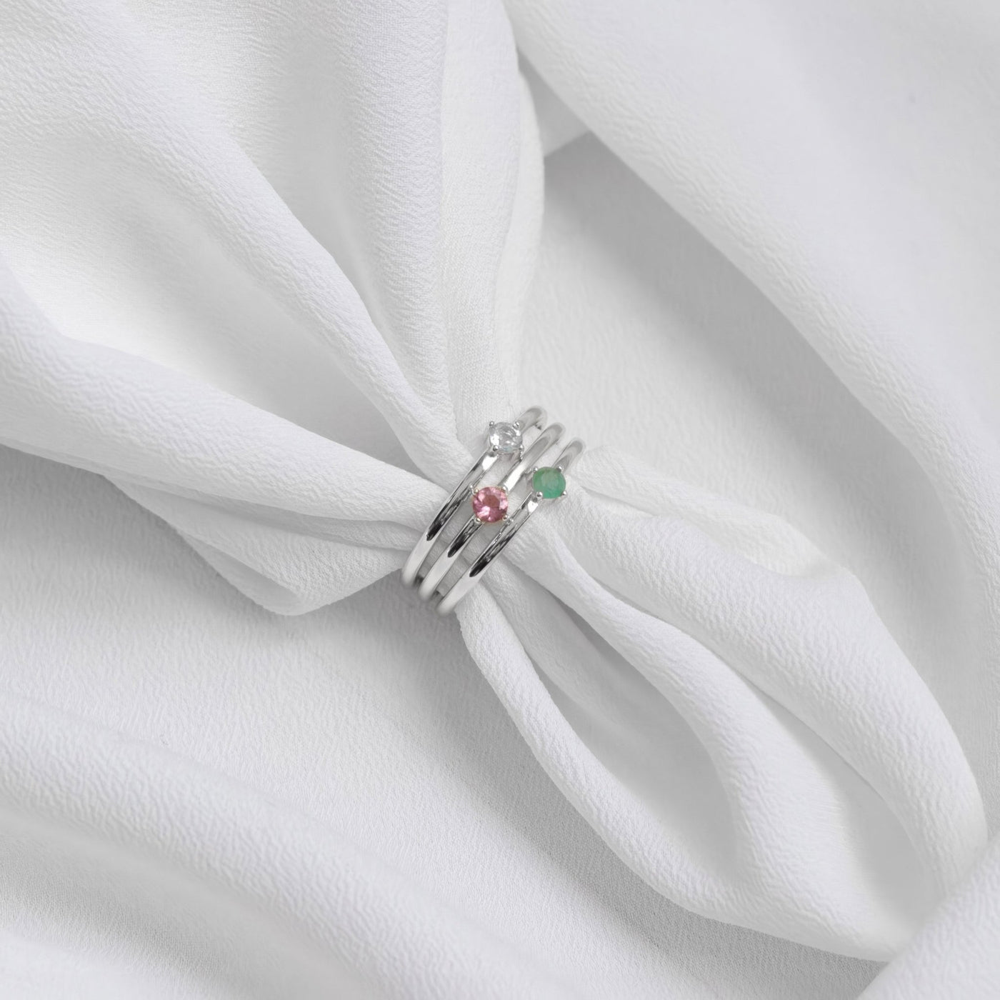 Bague 3mm en Argent Massif et Tourmaline Rose Naturelle - Petite Vagabonde