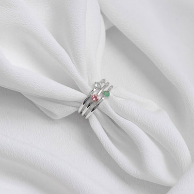 Bague 3mm en Argent Massif et Tourmaline Rose Naturelle - Petite Vagabonde