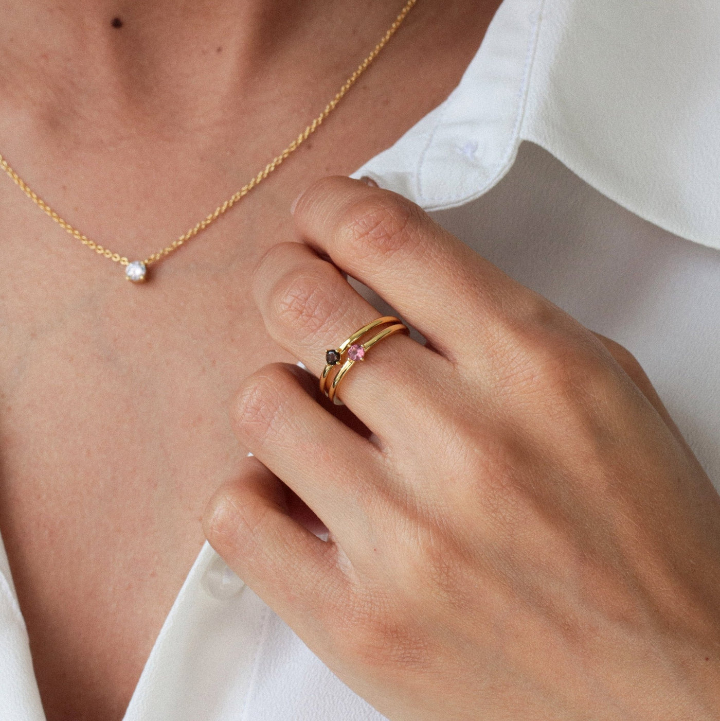 Bague 3mm en Argent Massif et Tourmaline Rose Naturelle - Petite Vagabonde