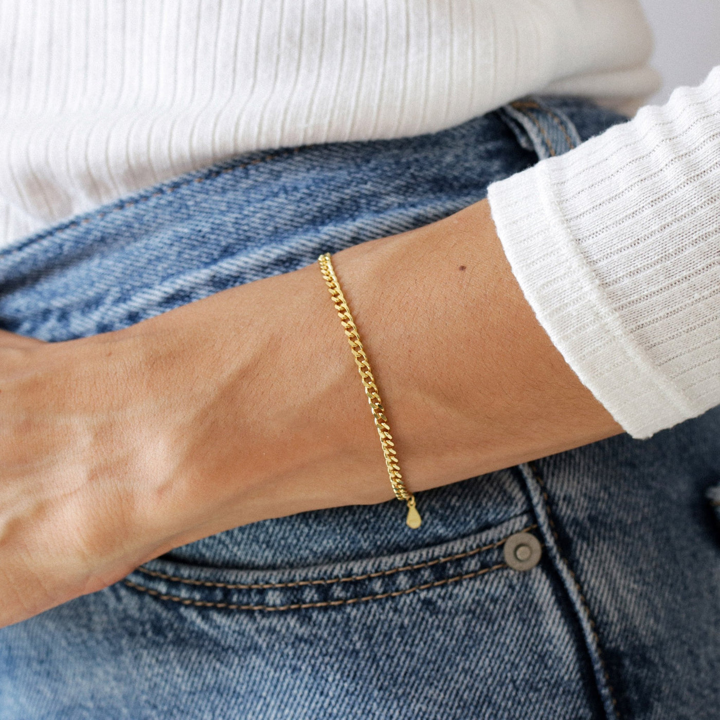 Bracelet Curb en Argent massif - Petite Vagabonde