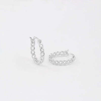 Celeste - Créoles Tressées en Argent Massif - Petite Vagabonde