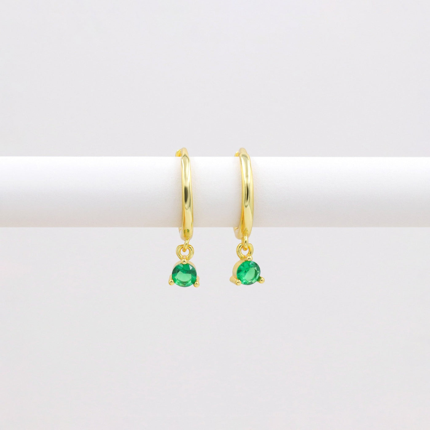 Clara - Créoles en Argent Massif et Émeraude Synthétique - Petite Vagabonde