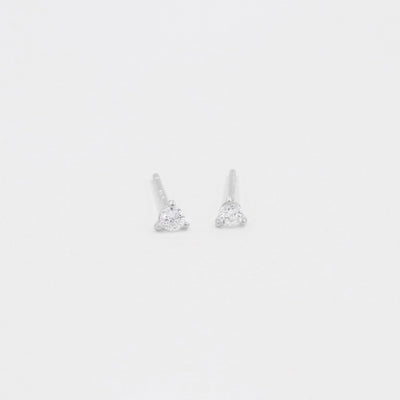 Clara - Puces d'Oreilles - Argent Massif et Diamant Synthétique - Petite Vagabonde