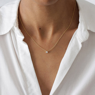Collier Lina – Solitaire Opale Synthétique en Argent Massif - Petite Vagabonde