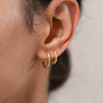 Inge - Créoles Martelées 12 - 16mm en Argent Massif - Petite Vagabonde