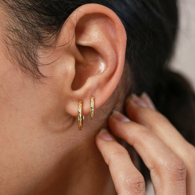 Inge - Créoles Martelées 12 - 16mm en Argent Massif - Petite Vagabonde