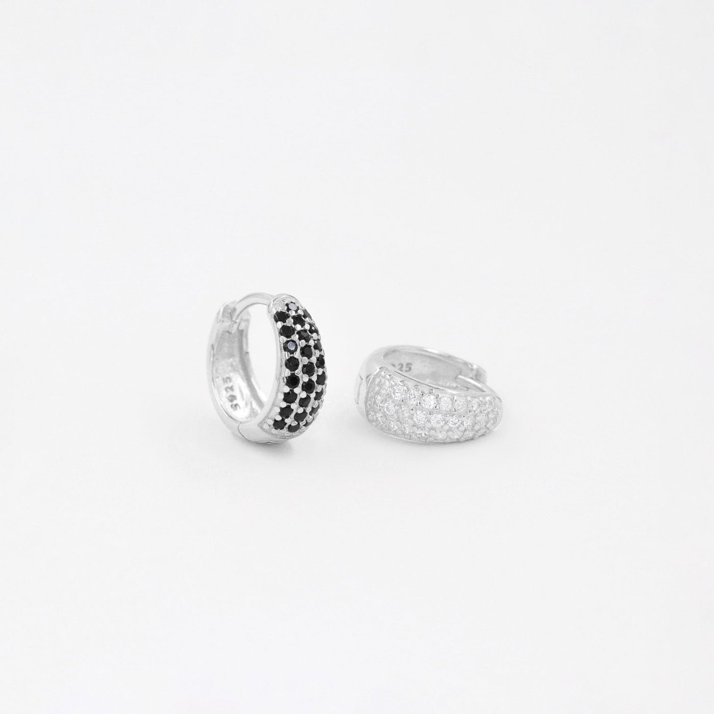 Isadora - Créoles Pavées en Argent Massif - Petite Vagabonde