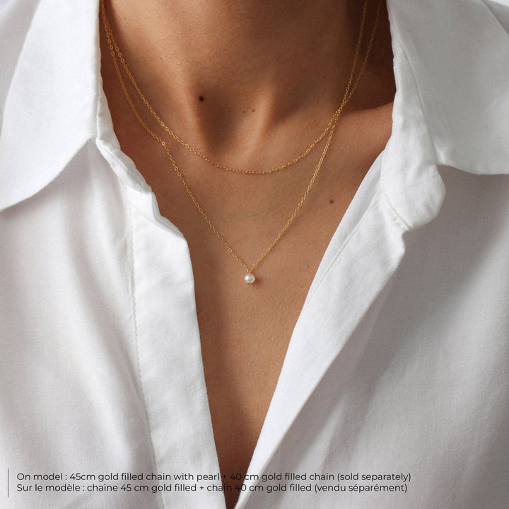 Collier Chaîne Câble 5 Rangs Perles Verre - Ikita Paris - Sans Nickel - Femme