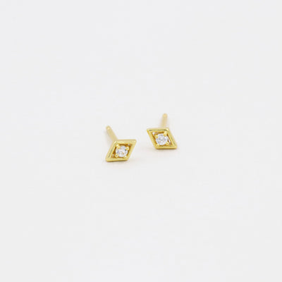 Luna - Créoles Losanges - Argent Massif et Diamant Synthétique - Petite Vagabonde