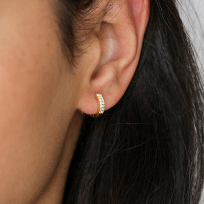 Mira - Créoles Pavées en Argent Massif - Petite Vagabonde