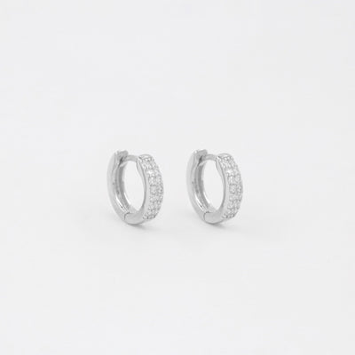 Mira - Créoles Pavées en Argent Massif - Petite Vagabonde