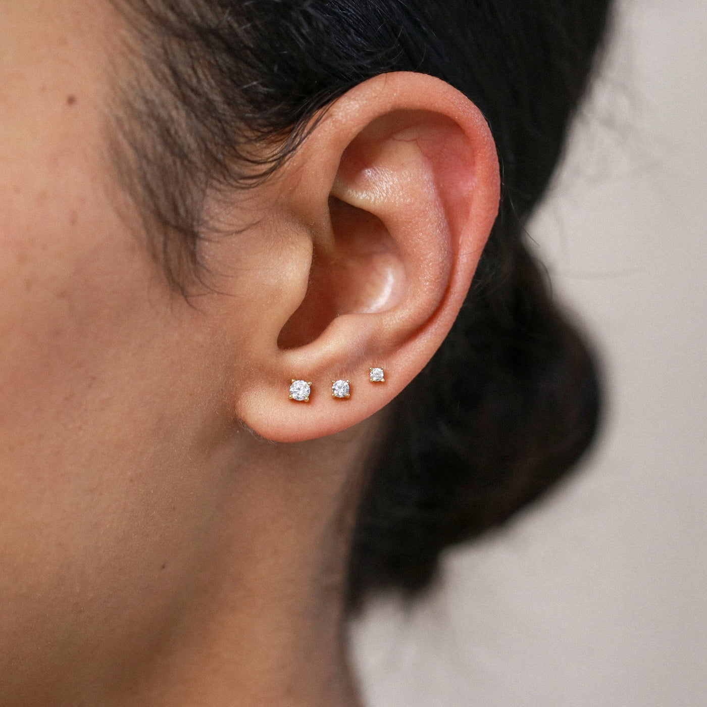 Puces d'oreilles 2 - 3mm - Argent Massif et Diamant Synthétique - Petite Vagabonde
