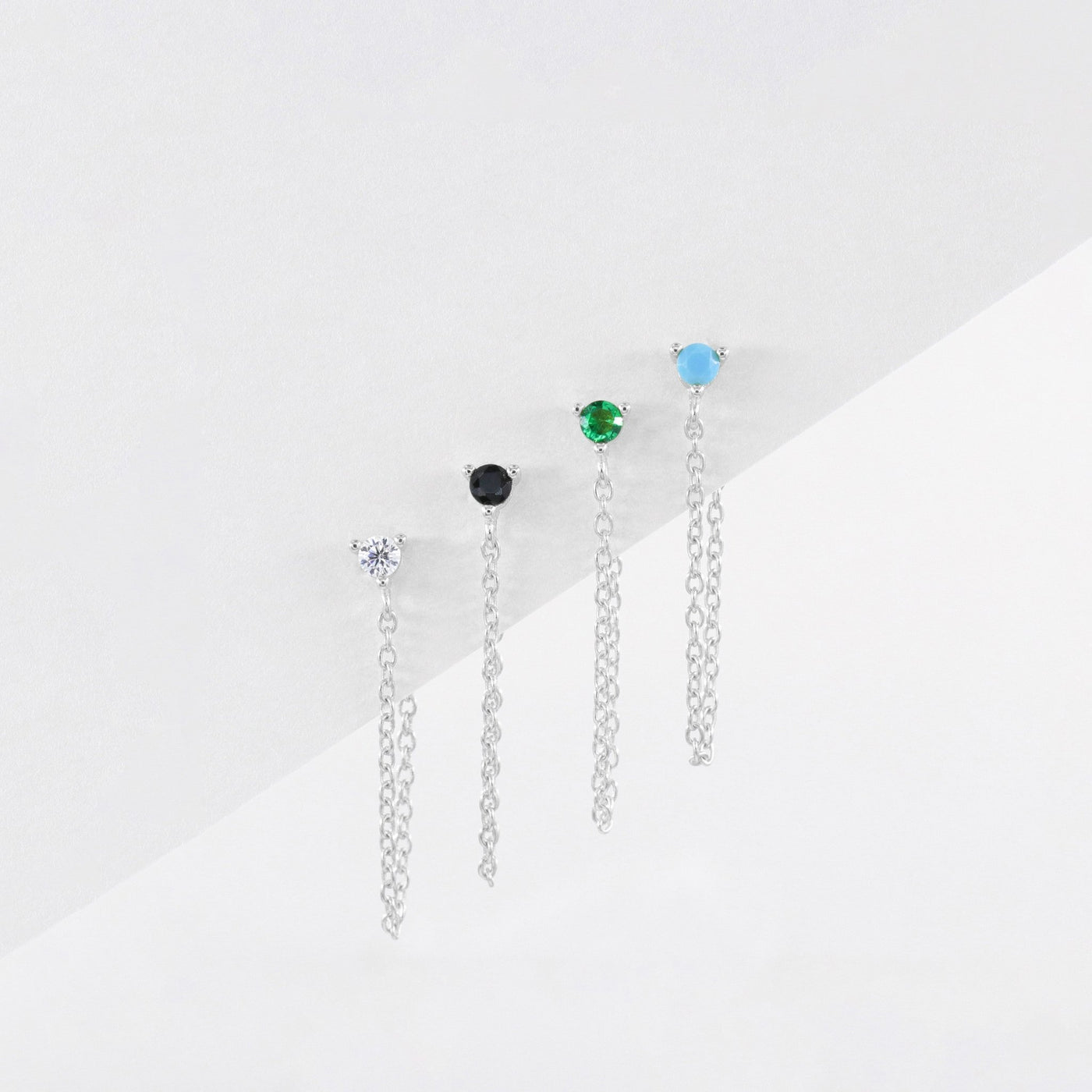 Sylvia - Puces Pendantes - Argent Massif et Turquoise Synthétique - Petite Vagabonde