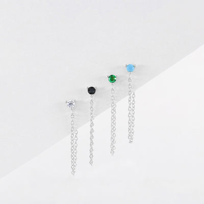 Sylvia - Puces Pendantes - Argent Massif et Turquoise Synthétique - Petite Vagabonde