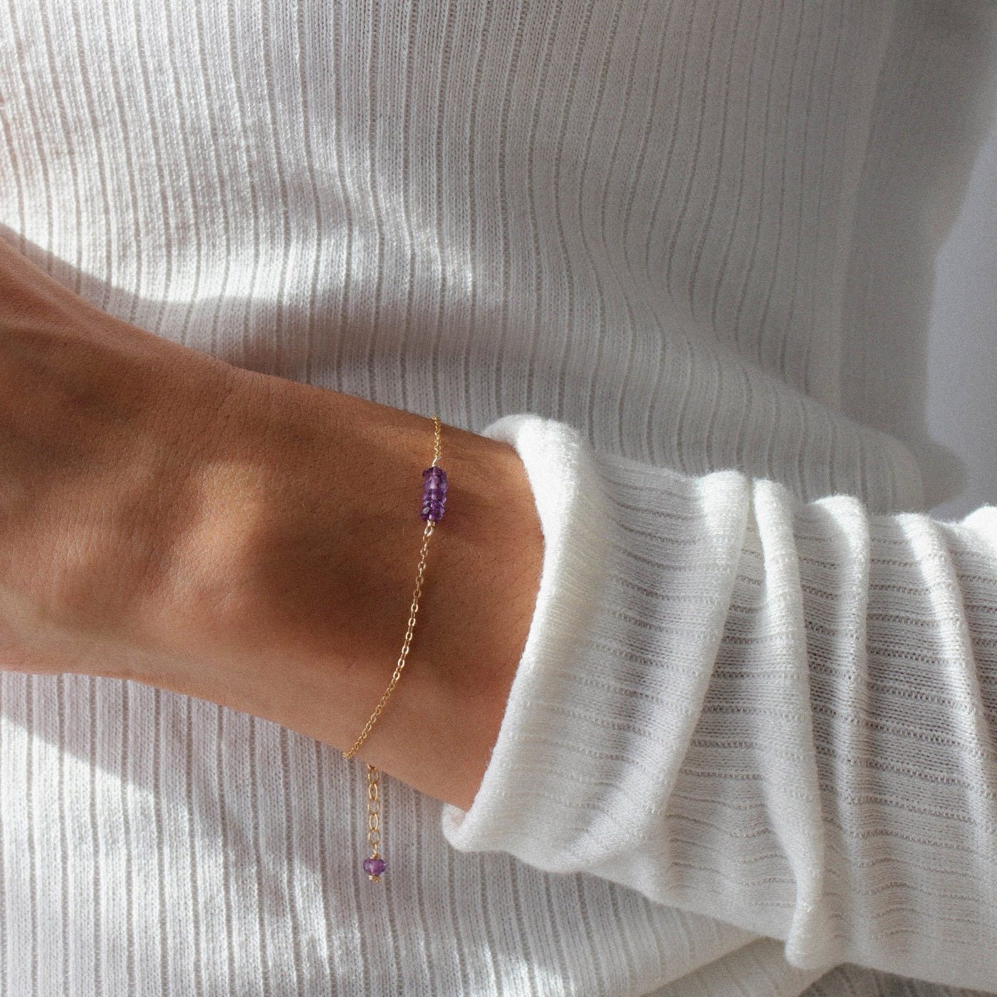 Alina - Bracelet avec Améthyste Naturelle - Petite Vagabonde