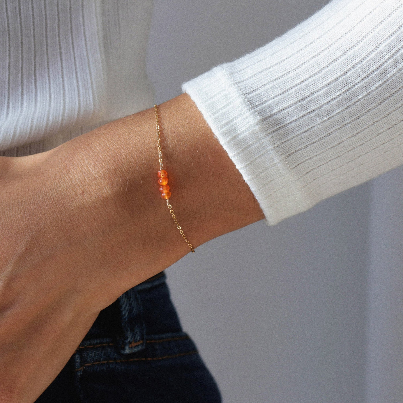 Alina - Bracelet avec Cornaline Naturelle - Petite Vagabonde