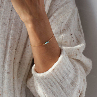 Alina - Bracelet avec Larimar Naturel - Petite Vagabonde