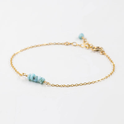 Alina - Bracelet avec Larimar Naturel - Petite Vagabonde