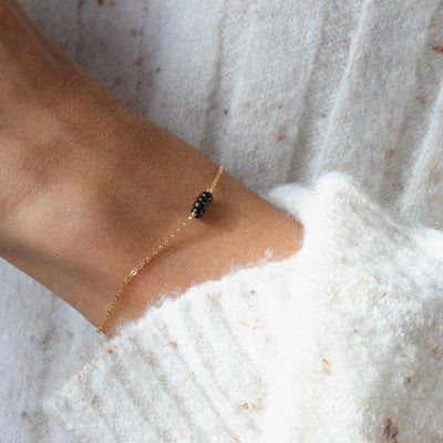 Alina - Bracelet avec Onyx Noir Naturel - Petite Vagabonde