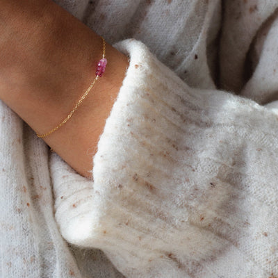 Alina - Bracelet avec Saphir Rose Naturel - Petite Vagabonde