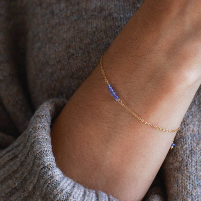 Alina - Bracelet avec Tanzanite Naturelle - Petite Vagabonde