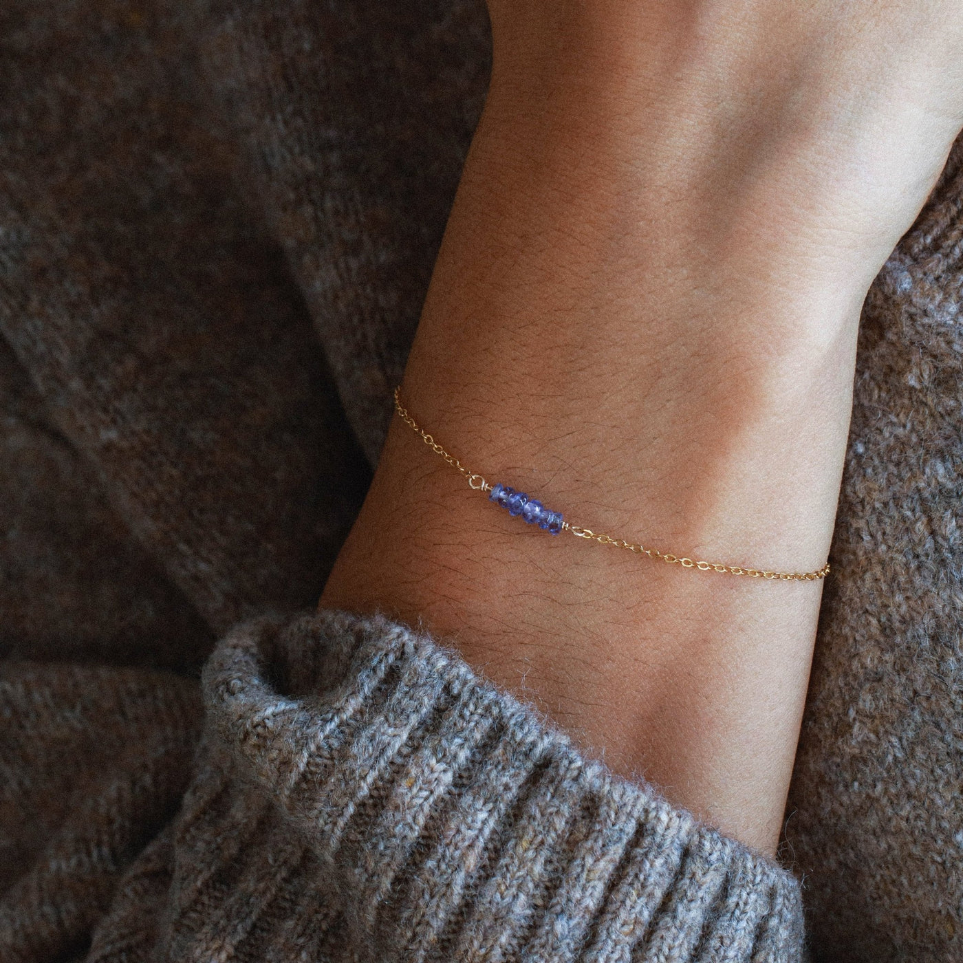 Alina - Bracelet avec Tanzanite Naturelle - Petite Vagabonde