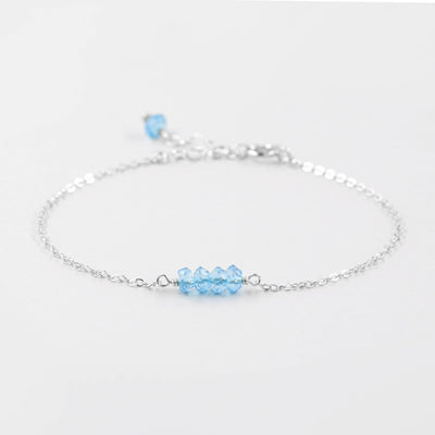 Alina - Bracelet avec Topaze Bleue Naturelle - Petite Vagabonde