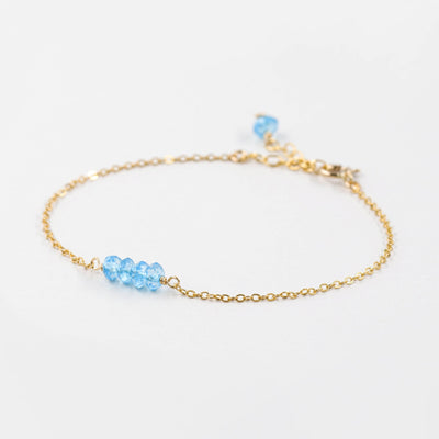 Alina - Bracelet avec Topaze Bleue Naturelle - Petite Vagabonde