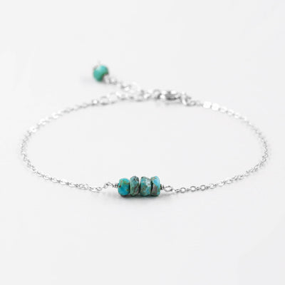 Alina - Bracelet avec Turquoise Tibétaine Naturelle - Petite Vagabonde