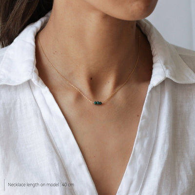 Alina - Collier avec Malachite Naturelle - Petite Vagabonde