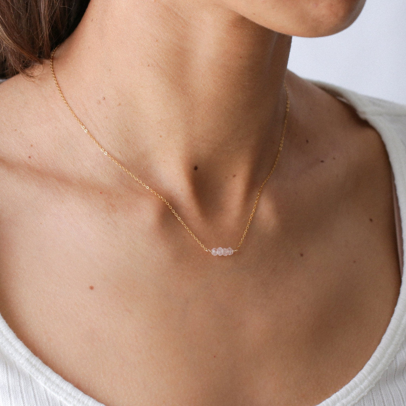 Alina - Collier avec Quartz Rose Naturel - Petite Vagabonde