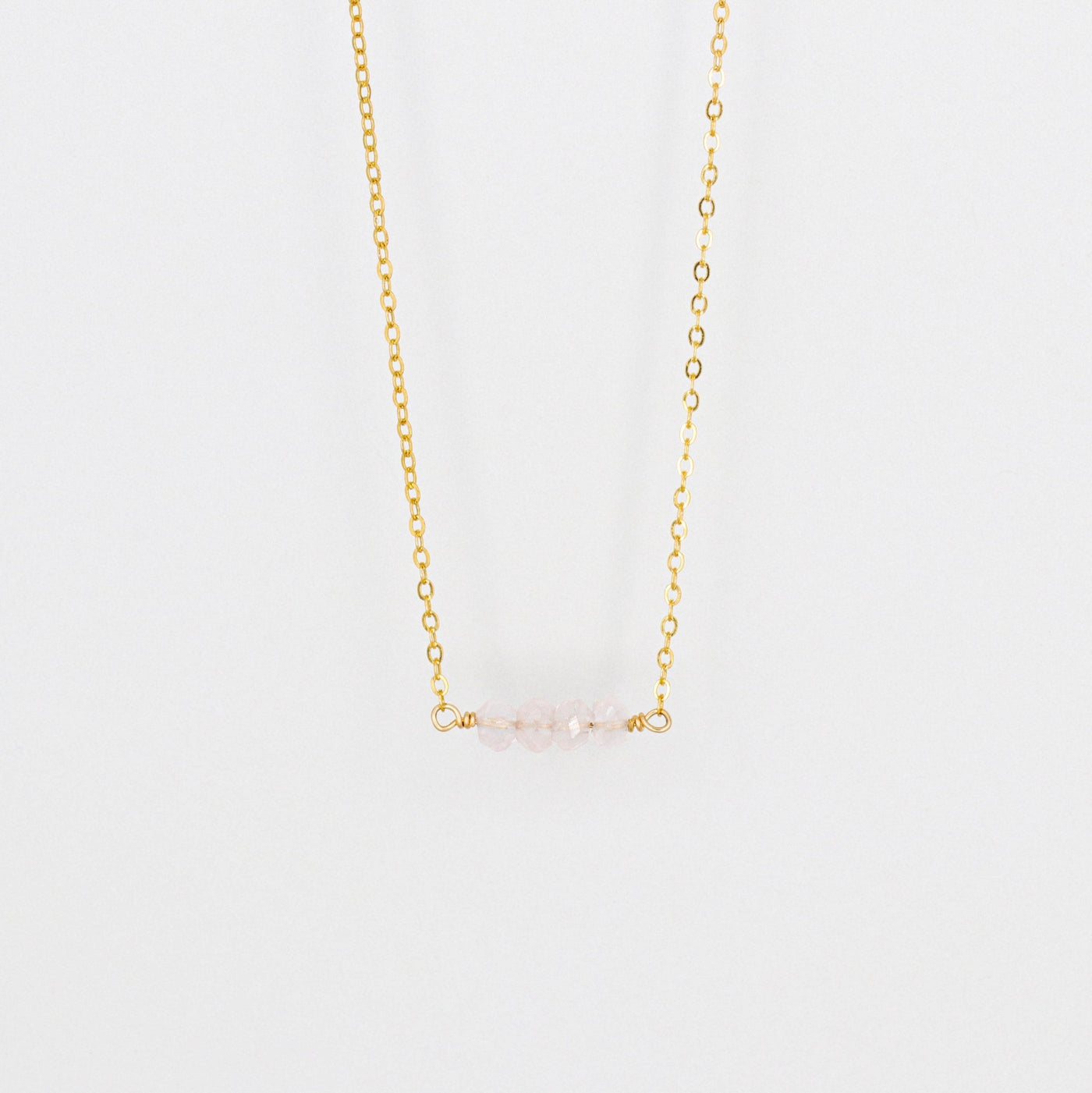 Alina - Collier avec Quartz Rose Naturel - Petite Vagabonde