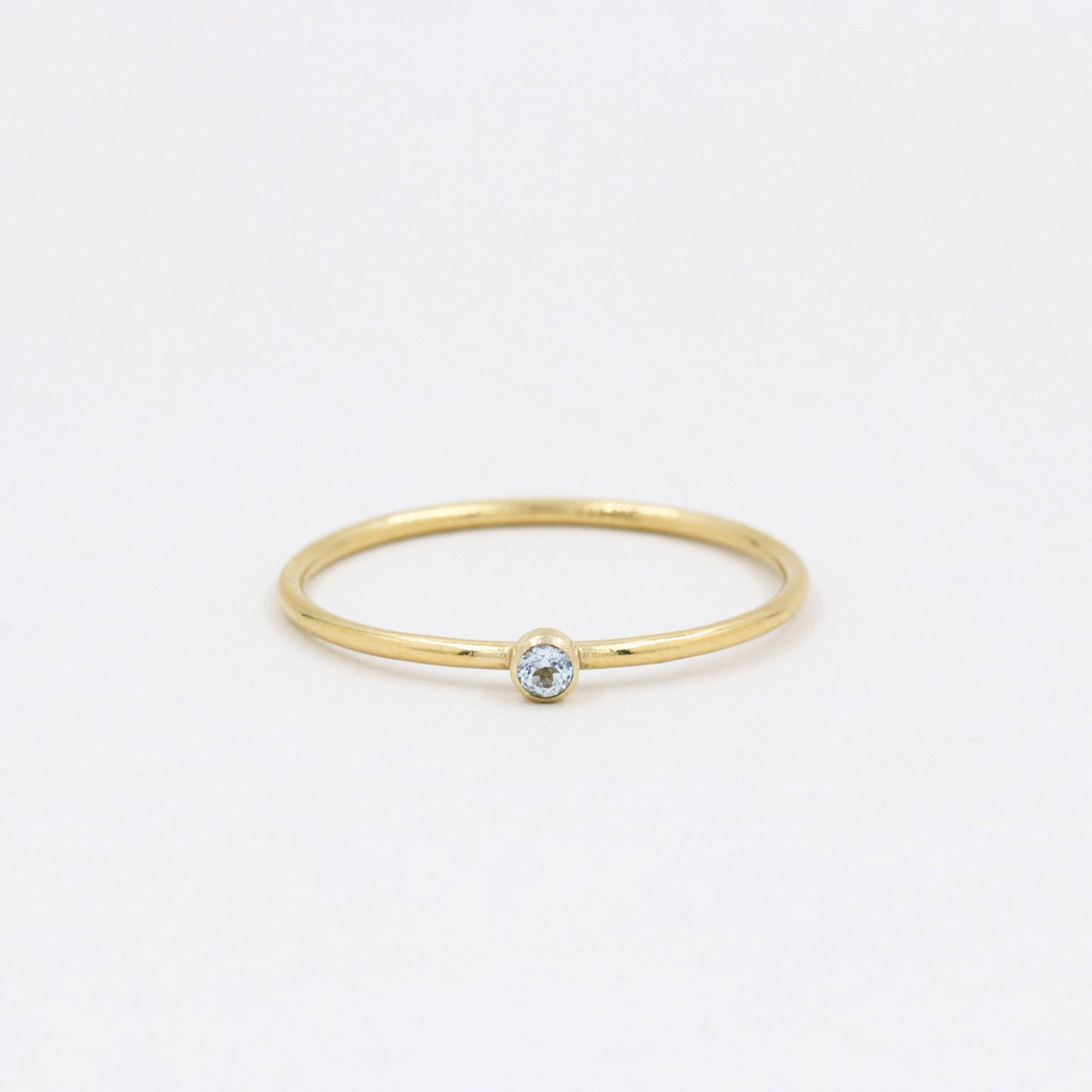 Bague 2mm avec Topaze Bleue Claire Naturelle - Petite Vagabonde