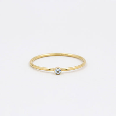 Bague 2mm avec Topaze Bleue Claire Naturelle - Petite Vagabonde