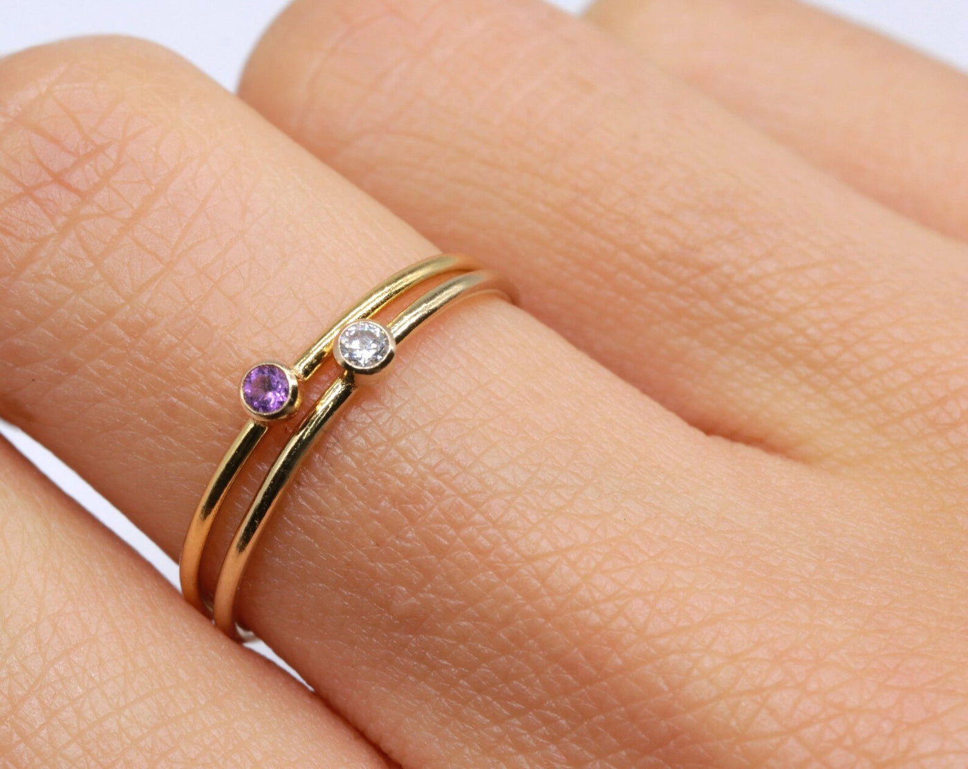 Bague 2mm avec Tourmaline Rose Naturelle - Petite Vagabonde