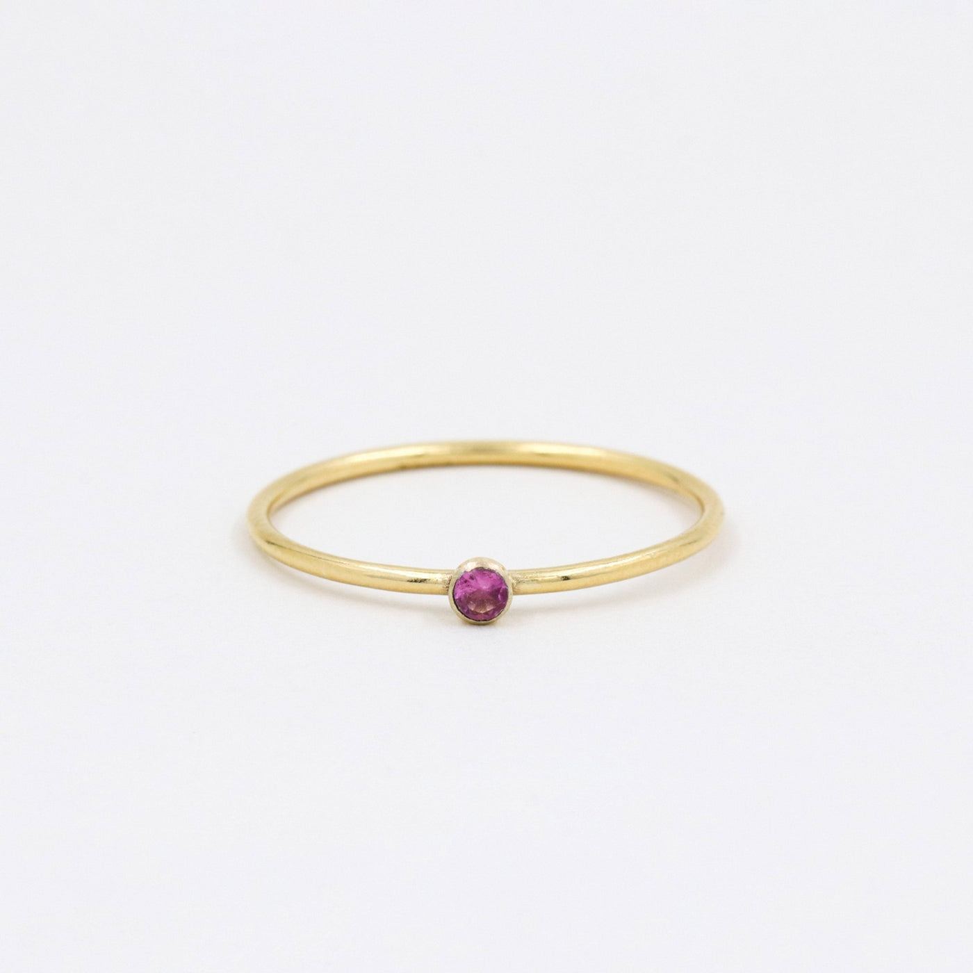 Bague 2mm avec Tourmaline Rose Naturelle - Petite Vagabonde