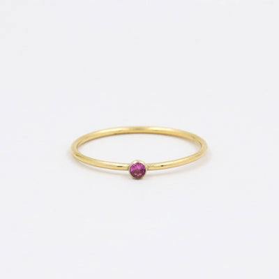 Bague 2mm avec Tourmaline Rose Naturelle - Petite Vagabonde