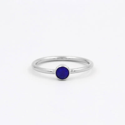 Bague 4mm avec Lapis Lazuli Naturel - Petite Vagabonde